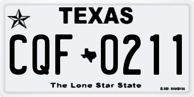 TX license plate CQF0211