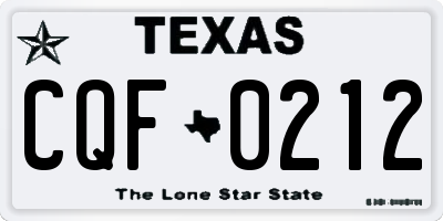 TX license plate CQF0212