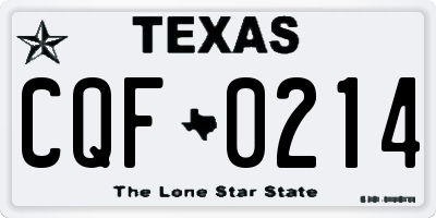 TX license plate CQF0214