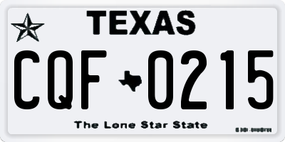 TX license plate CQF0215