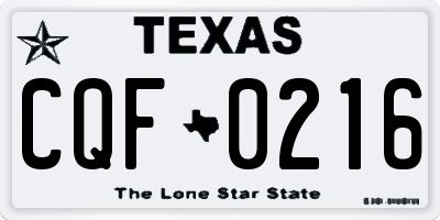 TX license plate CQF0216