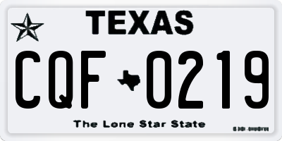 TX license plate CQF0219