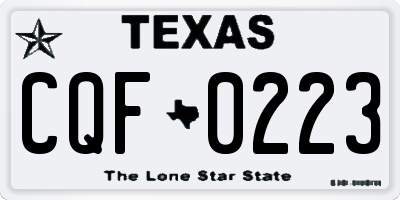 TX license plate CQF0223