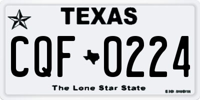 TX license plate CQF0224