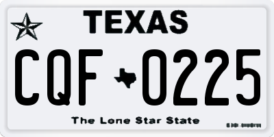 TX license plate CQF0225
