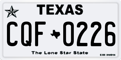 TX license plate CQF0226