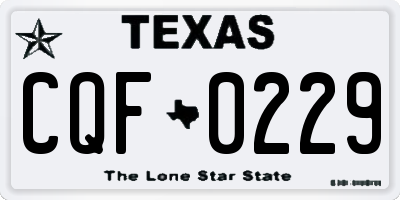 TX license plate CQF0229