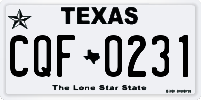 TX license plate CQF0231