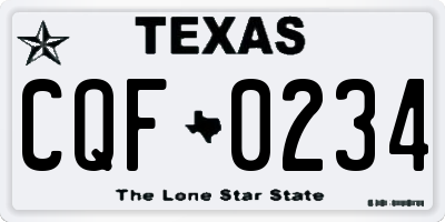 TX license plate CQF0234