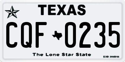 TX license plate CQF0235