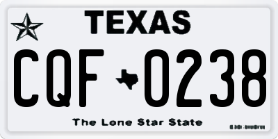 TX license plate CQF0238