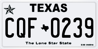 TX license plate CQF0239