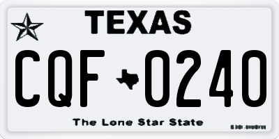 TX license plate CQF0240