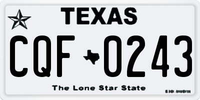 TX license plate CQF0243