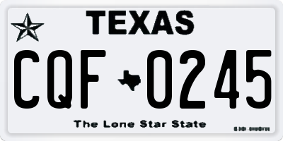 TX license plate CQF0245