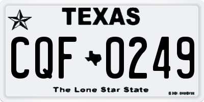 TX license plate CQF0249