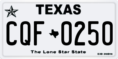 TX license plate CQF0250