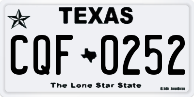 TX license plate CQF0252