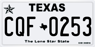 TX license plate CQF0253