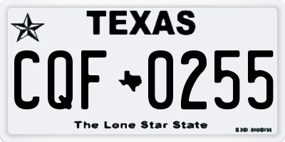 TX license plate CQF0255