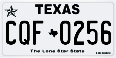 TX license plate CQF0256