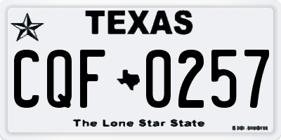TX license plate CQF0257