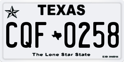 TX license plate CQF0258