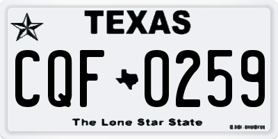 TX license plate CQF0259