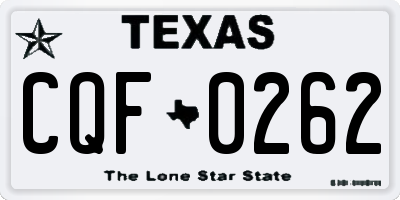 TX license plate CQF0262