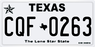 TX license plate CQF0263