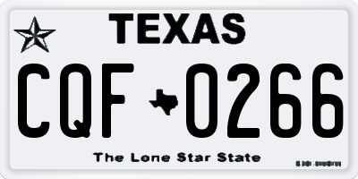 TX license plate CQF0266