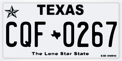 TX license plate CQF0267