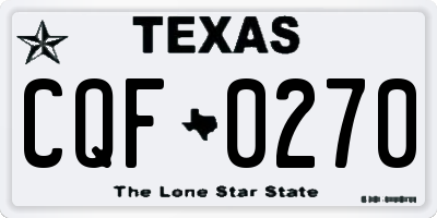 TX license plate CQF0270