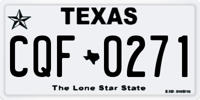 TX license plate CQF0271