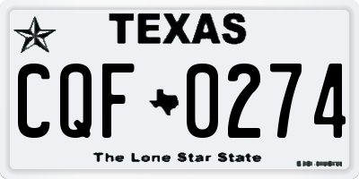 TX license plate CQF0274