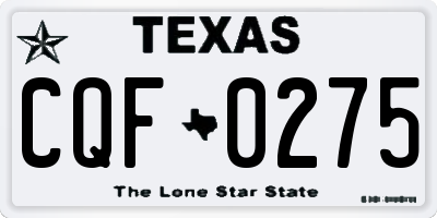 TX license plate CQF0275