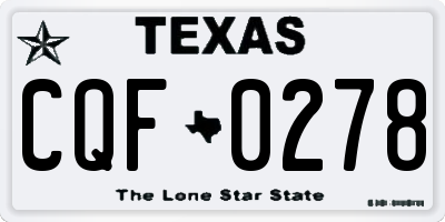 TX license plate CQF0278