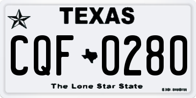 TX license plate CQF0280