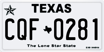 TX license plate CQF0281