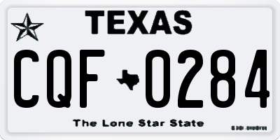 TX license plate CQF0284