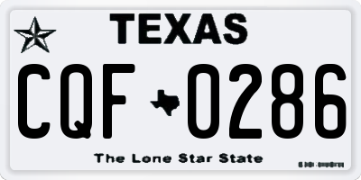 TX license plate CQF0286