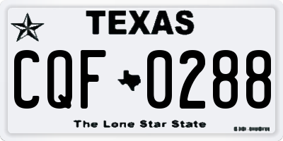 TX license plate CQF0288