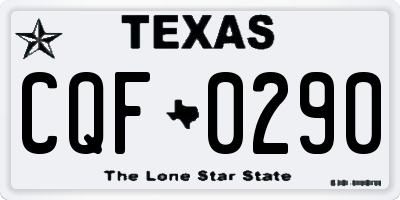 TX license plate CQF0290