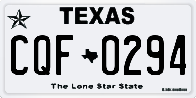 TX license plate CQF0294