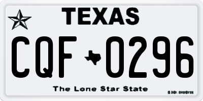 TX license plate CQF0296