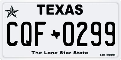 TX license plate CQF0299