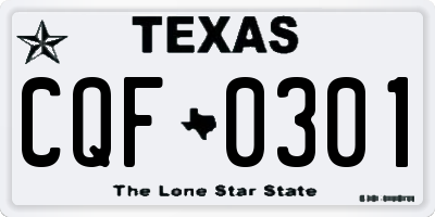 TX license plate CQF0301