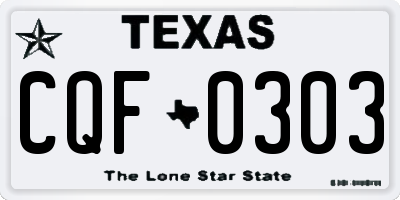 TX license plate CQF0303