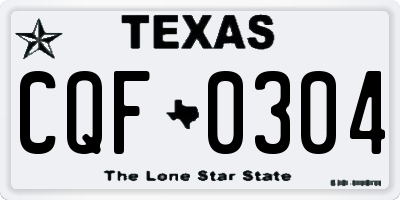 TX license plate CQF0304