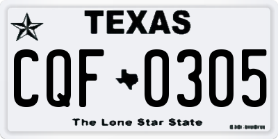 TX license plate CQF0305